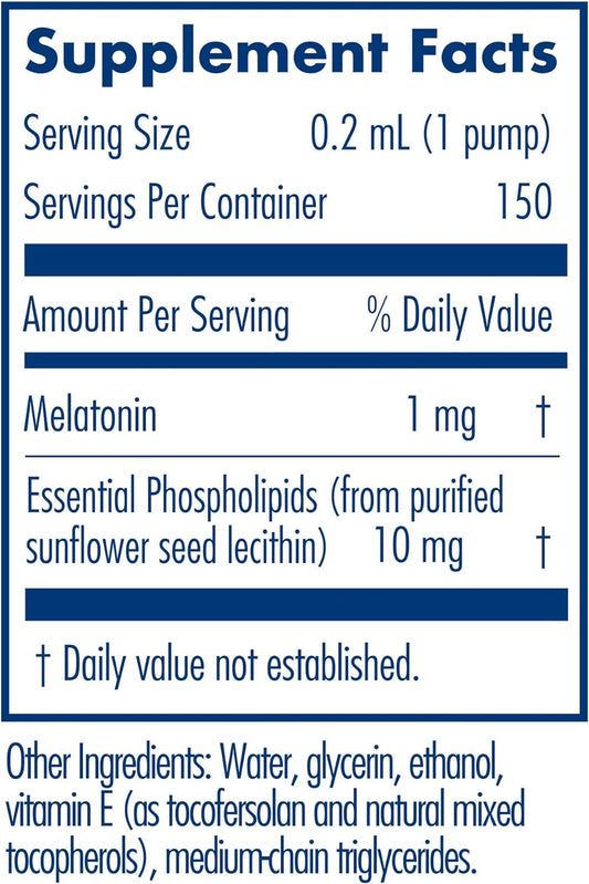 Allergy Research Group Liposomal Melatonin Supplement - Oral Sleep Spray for Adults, 1mg Liquid Melatonin, Pure, Fast Acting Formula - 1 Fl Oz