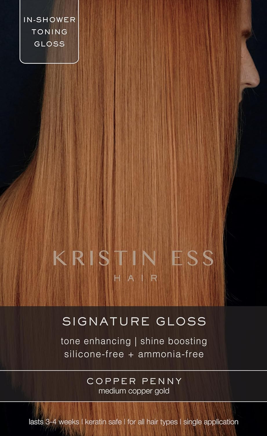 Kristin Ess Hair Copper + Auburn Hair Gloss Semi Permanent Hair Dye - Copper Penny - Shine Boosting Red, Auburn + Strawberry Blonde Color - Deep Conditioning Brightening Treatment For Women - Vegan