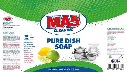 MA5X CLEANING Pure Liquid Dish Soap, 1 Gallon Refill