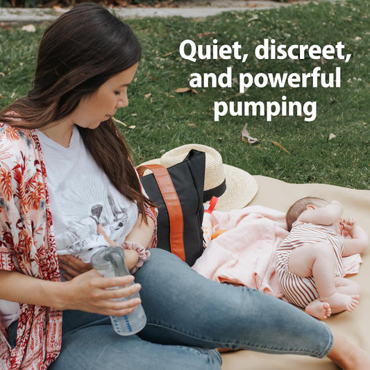Dr. Brown'S Manual Breast Pump With Softshape 100% Silicone Shield (B,25Mm Flange) & Anti-Colic Options+ Wide-Neck Baby Bottle 5 Oz/150 Ml,With Level 1 Slow Flow Nipple