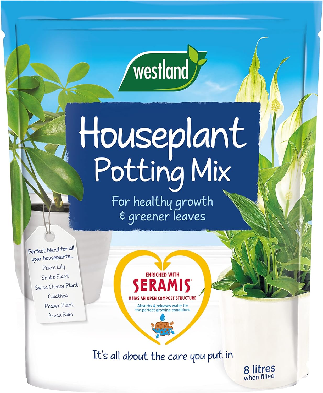 Westland Houseplant Potting Compost Mix and Enriched with Seramis, 8 L?10200035