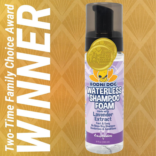 Bodhi Dog Waterless Foaming Shampoo | Natural Pet Shampoo For Dogs & Cats | Waterless Dry Shampoo For Bathless Cleaning | No Rinse Required | Made In Usa (Lavender, 8Oz)