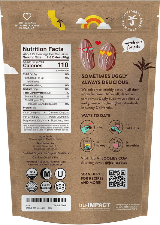 Joolies, Organic Medjool Dates, Whole Dates, Large - 2Lb Box | Fresh California Grown Fruit | Vegan, Gluten-Free, Paleo, No Sugar Added…