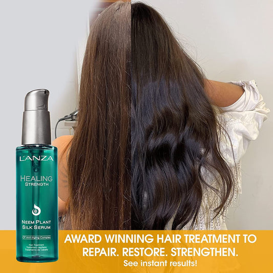 L'Anza Neem Plant Silk Award-Winning Healing Serum, Effortlessly Nourishes, Repairs, And Boosts Hair Shine And Strength For A Perfect Silky Look, For All Hair Types