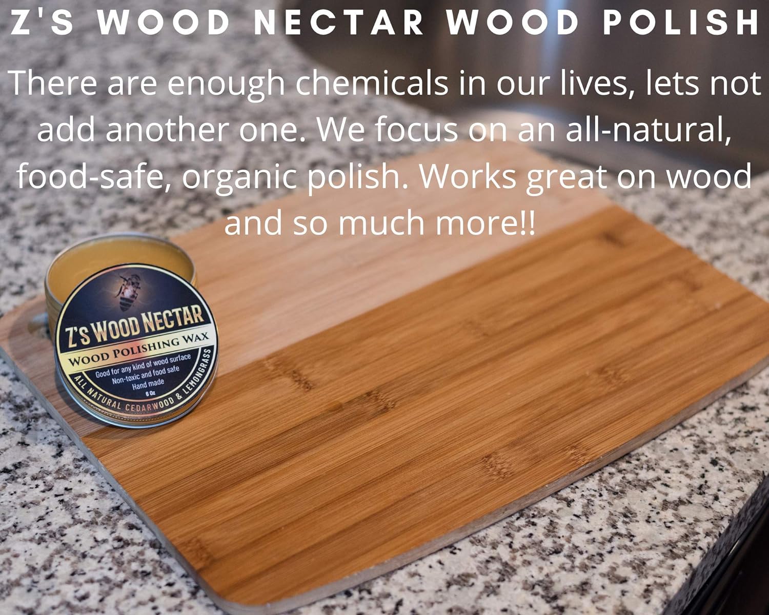 ZBD GOODS Z's Wood Nectar All Natural Beeswax Furniture Polish & Conditioner (6oz) -Sent Tung Aroma : Patio, Lawn & Garden