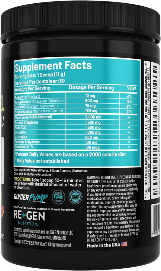 Re+Gen Nutrition Pickle Ball Fuel, Electrolyte Powder Supplement, Elec