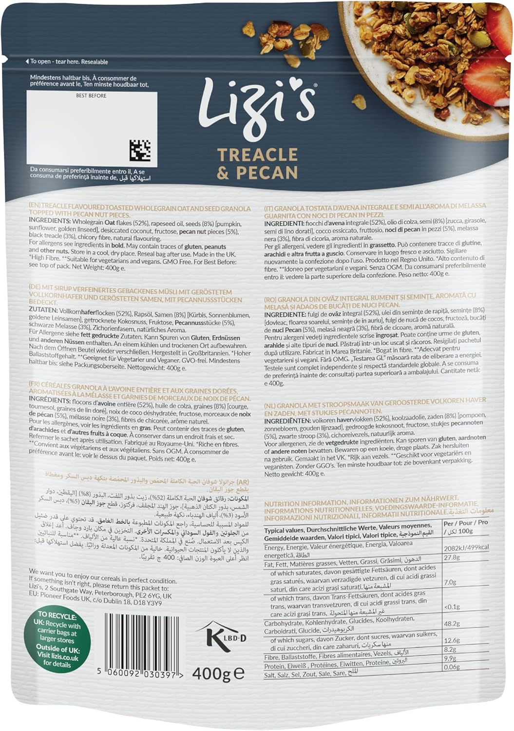 Lizi'S Treacle & Pecan Granola 400G