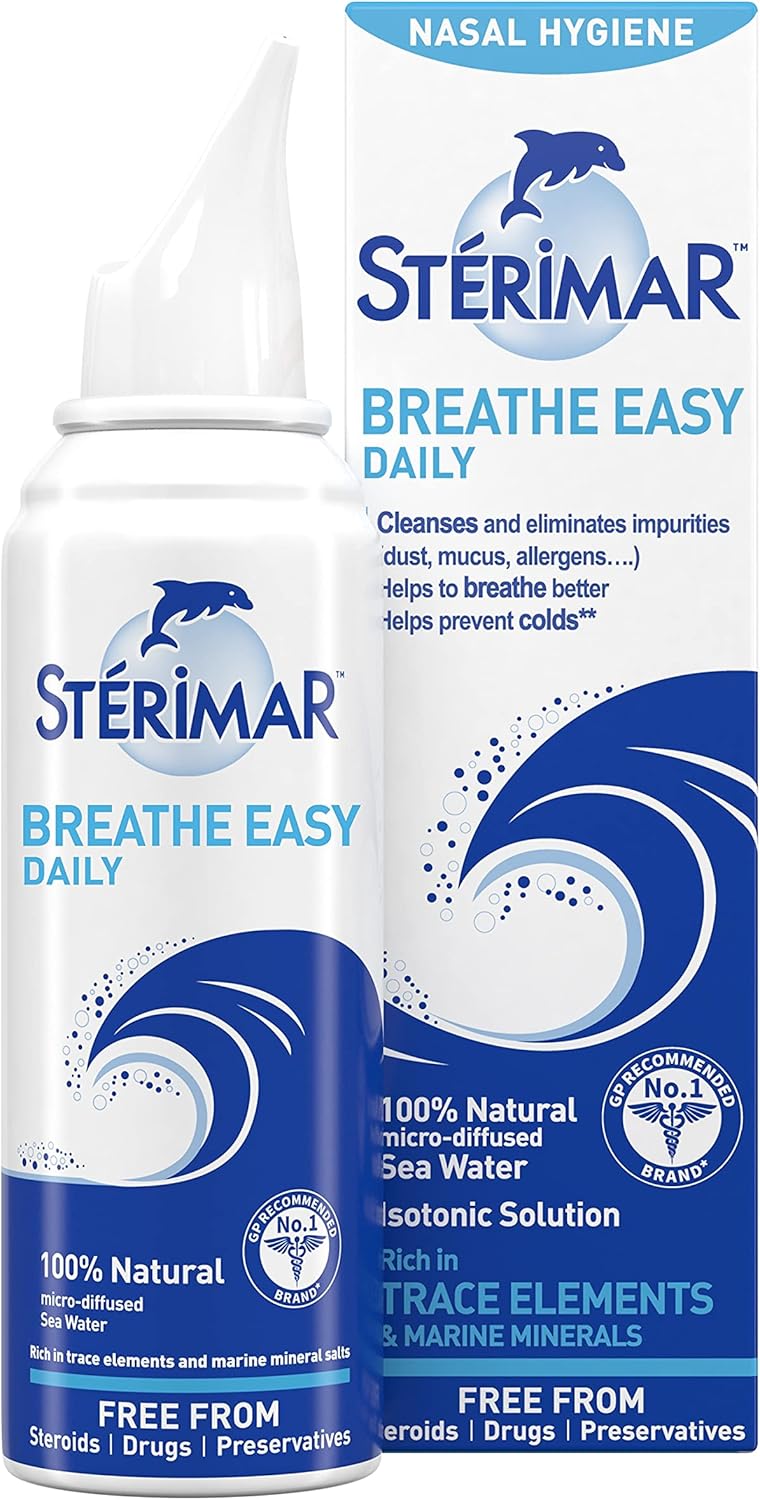 Sterimar Breathe Easy, Daily Nasal Spray For Cold, 100% Natural Sea Water, 100 Ml
