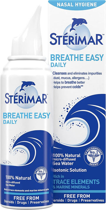 Sterimar Breathe Easy, Daily Nasal Spray For Cold, 100% Natural Sea Water, 100 Ml