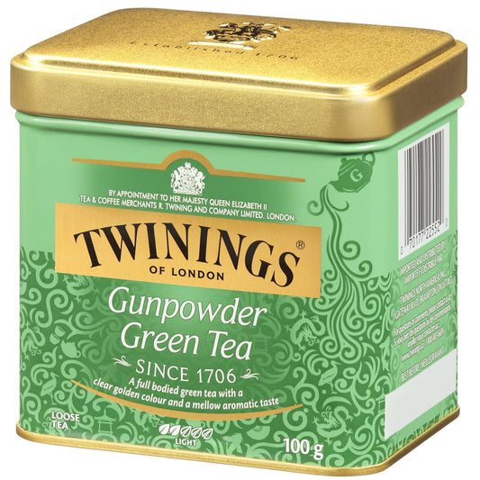 Twinings Green Gunpowder Loose Tea Tins, 3.53 Ounce Tins (Pack Of 6), Mellow & Full-Bodied Green Tea, Caffeinated, Enjoy Hot Or Iced