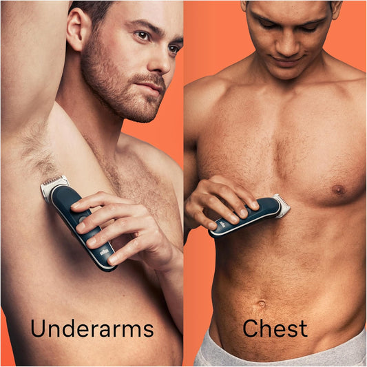Braun Body Groomer 3, Manscaping Tool For Men With Skinshield Technology, Sensitive Comb, Wet & Dry, 100% Waterproof, Uk 2 Pin Plug, Bg3350, Black/Grey