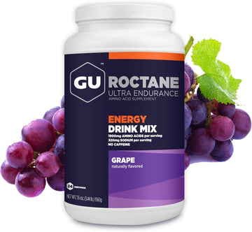 Gu Energy Roctane Ultra Endurance Energy Drink Mix, Vegan, Gluten-Free, Kosher, Caffeine- Free, And Dairy-Free N-The-Go Energy For Any Workout, 3.44-Pound Jar, Grape