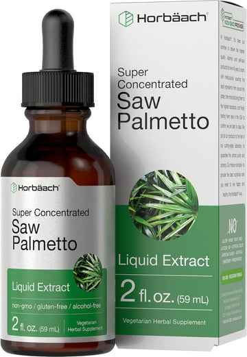 Horbäach Saw Palmetto Liquid Extract | 2 Fl Oz | Alcohol Free | Vegetarian, Non-Gmo, Gluten Free Herb Supplement