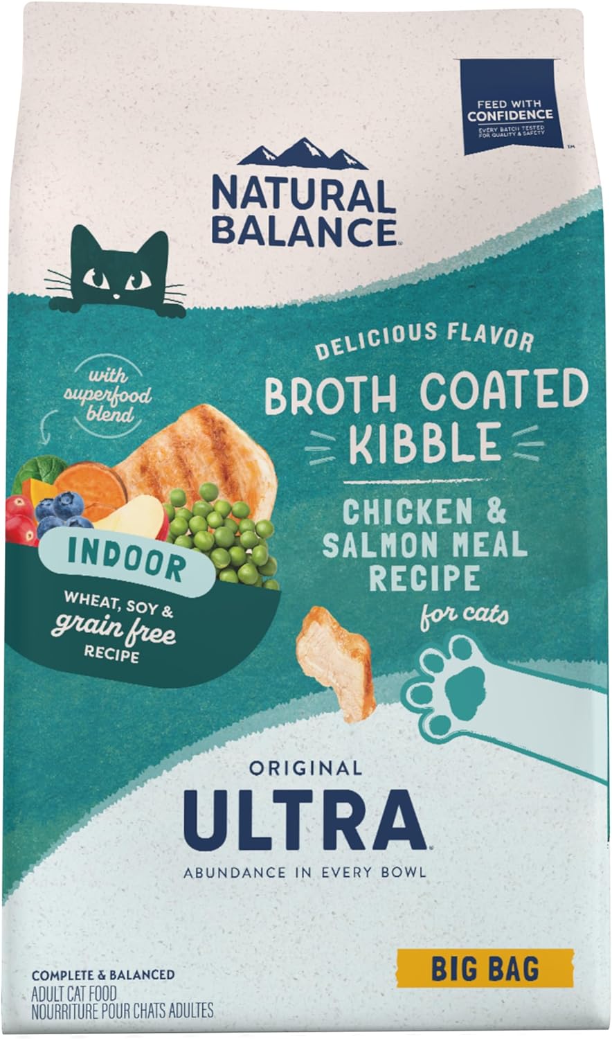 Natural Balance Original Ultra Indoor Chicken & Salmon Meal Cat Food, Dry Food For Indoor Adult Cats, 15-Lb. Bag(Pack Of 1)