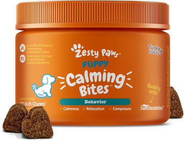 Zesty Paws Calming Chews For Dogs Composure & Relaxation For Everyday Stress & Separation Turkey Puppy 90 Count