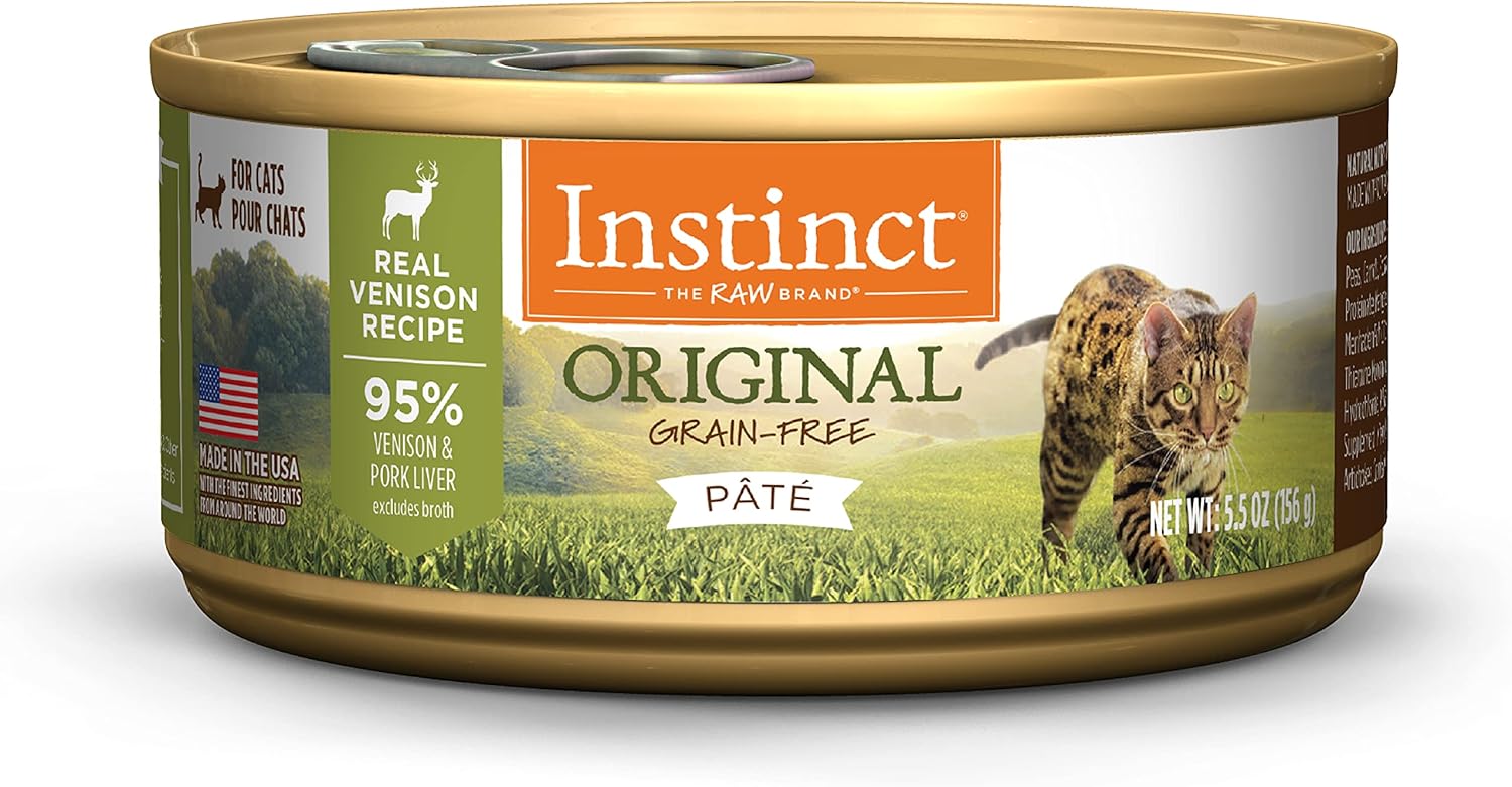 Instinct Original Grain Free Real Venison Recipe Natural Wet Canned Cat Food By Nature'S Variety, 5.5 Oz. Cans (Pack Of 12)