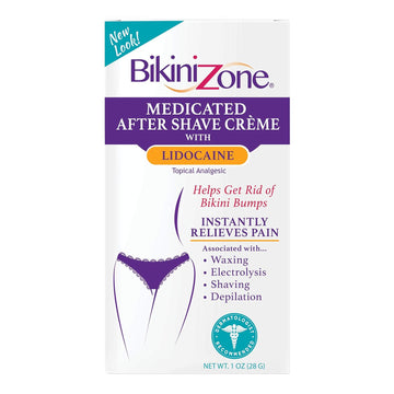 Bikini Zone Medicated After Shave Crème - Helps Stop Shave Bumps & Irritation - Gently Formulated Cream For Bikini & Delicate Areas - Use After Shaving, Waxing, Or Depilation - Dye-Free (1 Oz, 1 Pack)