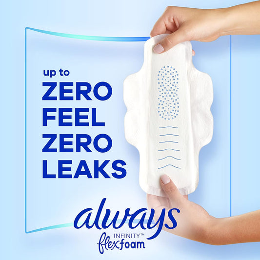 Always Infinity Feminine Pads For Women, Size 3, Extra Heavy Flow, With Wings, Unscented, 28 Count X 3 Packs (84 Count Total)