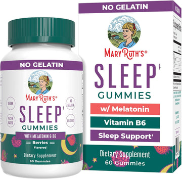 Maryruth Organics Melatonin Gummies | Melatonin 5Mg Sleep Gummies With Vitamin B6 | Made With Organic Cane Sugar | Relaxation & Sleep Support For Adults | Vegan | Non-Gmo | Gluten Free | 60 Count