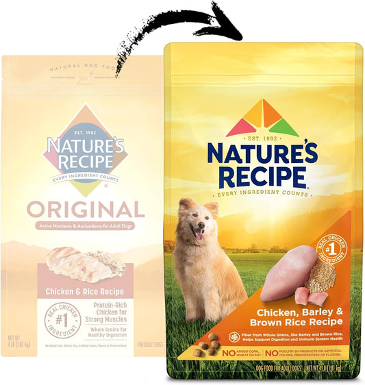 NatureS Recipe Chicken, Barley & Brown Rice Recipe Dry Dog Food, 4 Lb. Bag