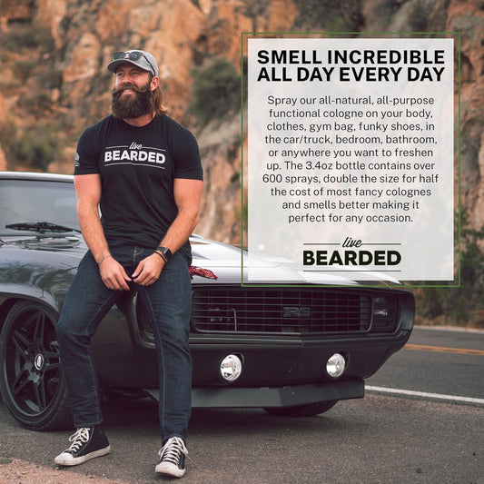 Live Bearded Utility Spray - All Purpose Cologne With Natural Fragrance - Made In The Usa - 3.4 Fl Oz Bottle | Executive Scent - Cedar, Vanilla