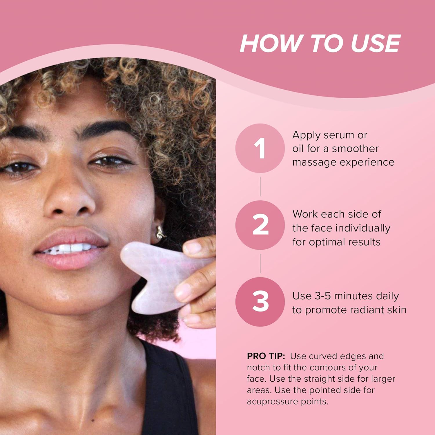 Skin Gym Rose Quartz Hearty Gua Sha Tool, Heart-Shaped Facial Massage Tool For Sculpting And Relaxation : Beauty & Personal Care