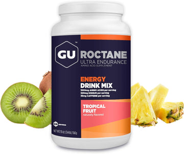 Gu Energy Roctane Ultra Endurance Energy Drink Mix, Vegan, Gluten-Free, Kosher, 35Mg Of Caffeine, And Dairy-Free N-The-Go Energy For Any Workout, 3.44-Pound Jar, Tropical Fruit