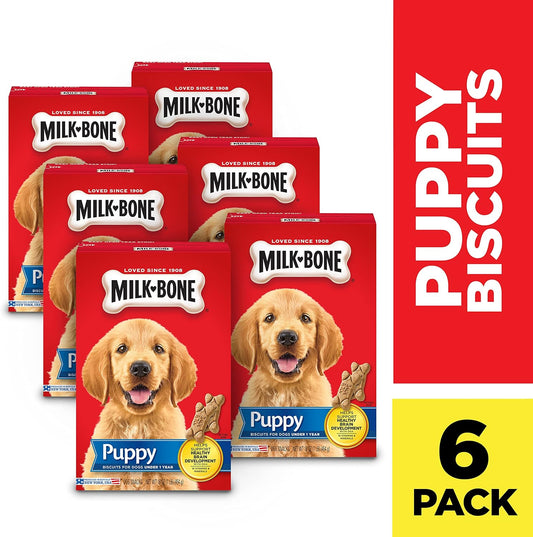 Milk-Bone Original Dog Treats For Puppies, 16 Ounce (Pack Of 6), Dha Helps Support Healthy Brain Development