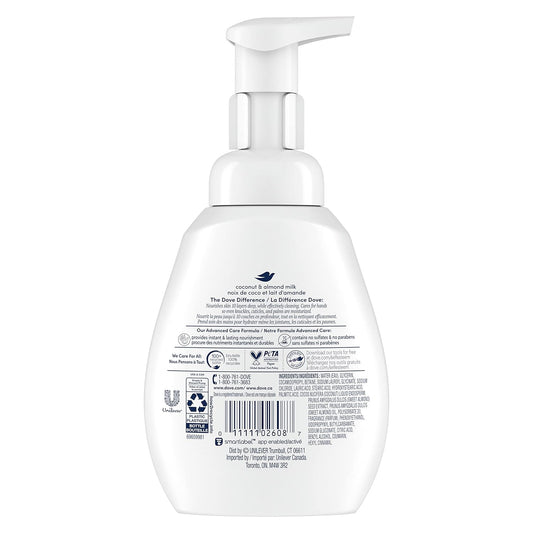 Dove Foaming Hand Wash Coconut & Almond Milk Pack Of 4 Protects Skin From Dryness, More Moisturizers Than The Leading Ordinary Hand Soap, 10.1 Oz