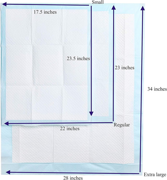 Honey Care All-Absorb A07 Bulk Packaging Training Pads, Blue, Large - 22" X 23" 200Ct