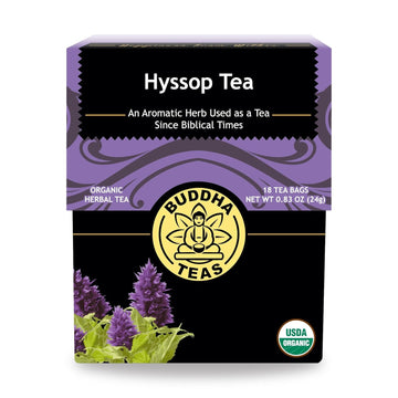 Buddha Teas Organic Hyssop Tea - Ou Kosher, Usda Organic, Ccof Organic, 18 Bleach-Free Tea Bags