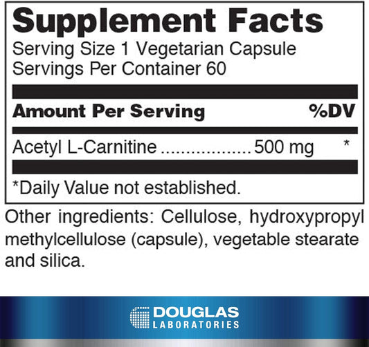 Douglas Laboratories Acetyl L-Carnitine 500 Mg | Supports Brain And Nerve Function During The Normal Aging Process* | 60 Capsules