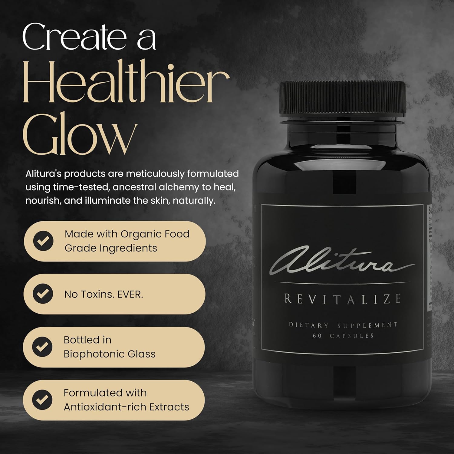 Alitura Revitalize – Organic Ashwagandha & Turmeric Supplement – Natural Energy, Mood & Recovery Support For Men & Women – Adaptogenic Herbs For Daily Wellness – 60 Capsules : Health & Household