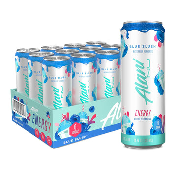 Alani Nu Blue Slush Sugar Free, Low Calorie Energy Drinks | 200Mg Caffeine | Pre Workout Performance With Antioxidants | Biotin B Vitamins | Zero Sugar | 10 Calories | 12 Fl Oz Cans (12 Pack)