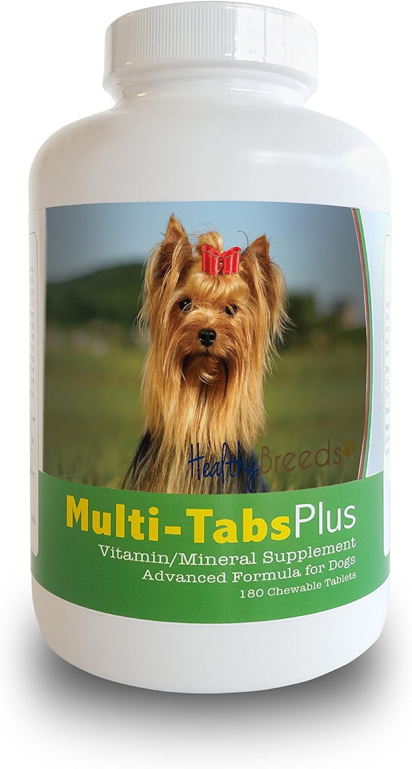 Healthy Breeds Yorkshire Terrier Multi-Tabs Plus Chewable Tablets 180 Count : Pet Supplies