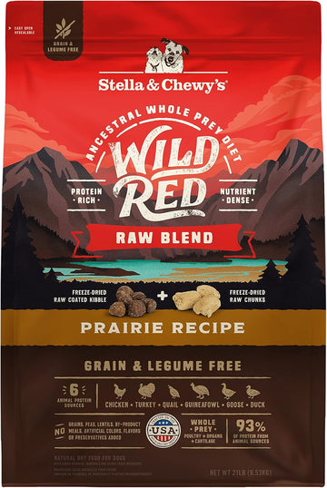 Stella & Chewy'S Wild Red Dry Dog Food Raw Blend High Protein Grain & Legume Free Prairie Recipe, 21 Lb. Bag