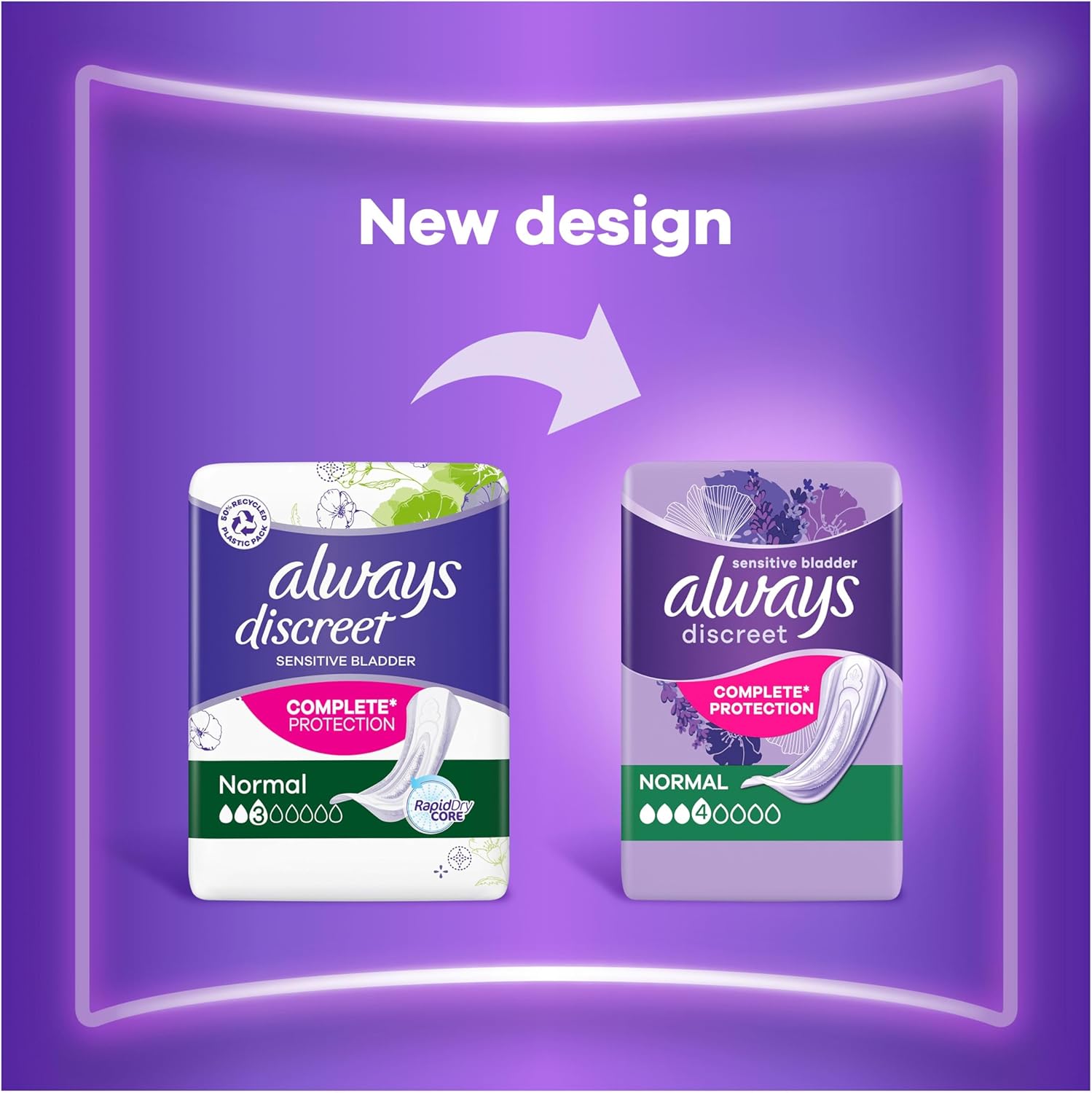Always Discreet Incontinence Pads Women, Normal, Absorbency 3 or 4, 96 Sanitary Towels (24 x 4 Packs), Complete Protection for Bladder Weakness Pads Women, Odour Neutraliser : Amazon.co.uk: Health & Personal Care
