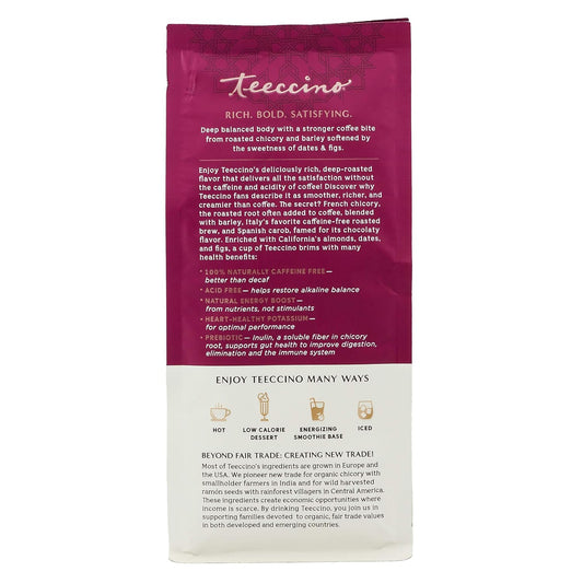 Teeccino Java Chicory Coffee Alternative - Ground Herbal Coffee That’S Prebiotic, Caffeine Free & Acid Free, Medium Roast, 11 Ounce