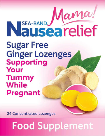 Sea-Band Mama! Sugar Free Ginger Lozenges, Motion Sickness, Nausea And Morning Sickness Relief While Pregnant (24 Lozenges, Pack Of 1)