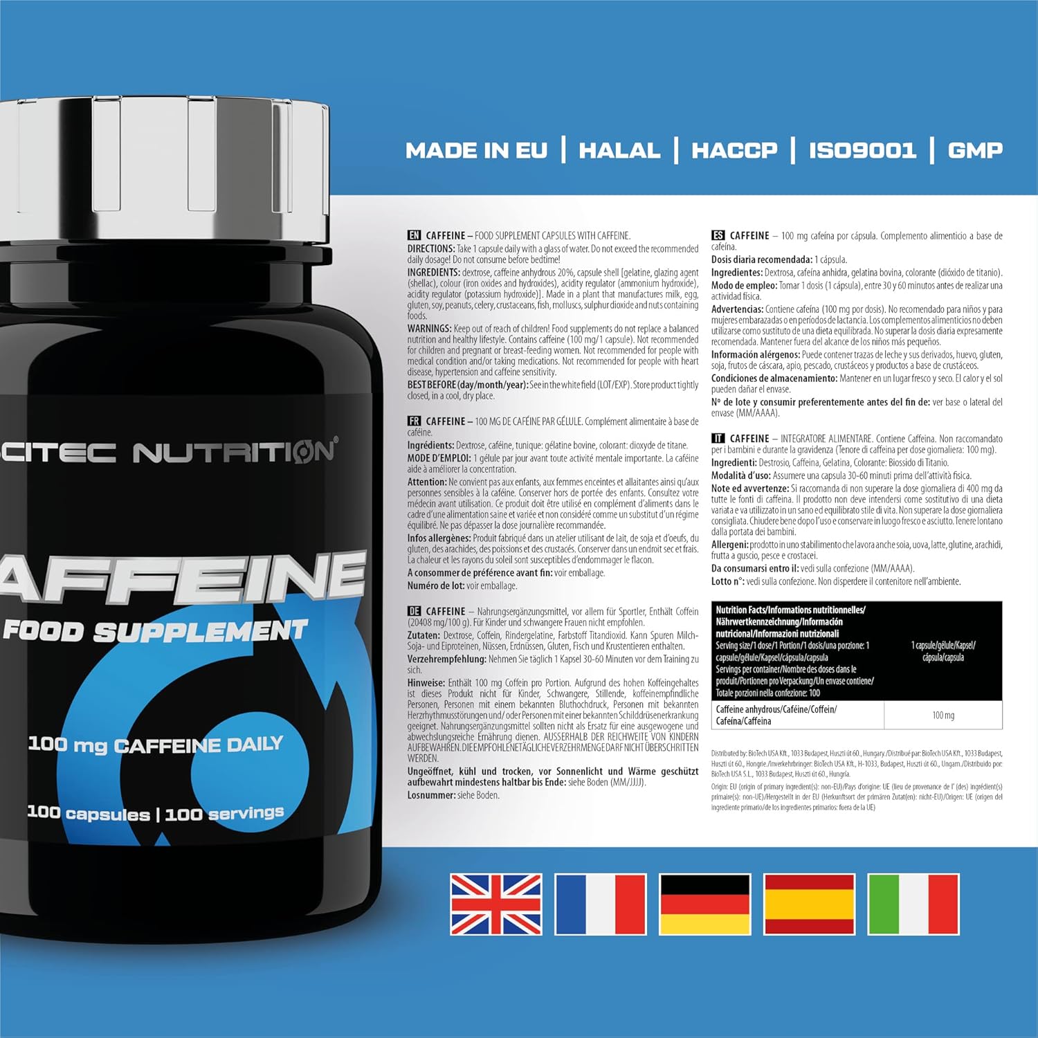 Scitec Nutrition Caffeine, Caffeine anhydrous containing Food Supplement Capsules, 100 Capsules : Amazon.co.uk: Health & Personal Care