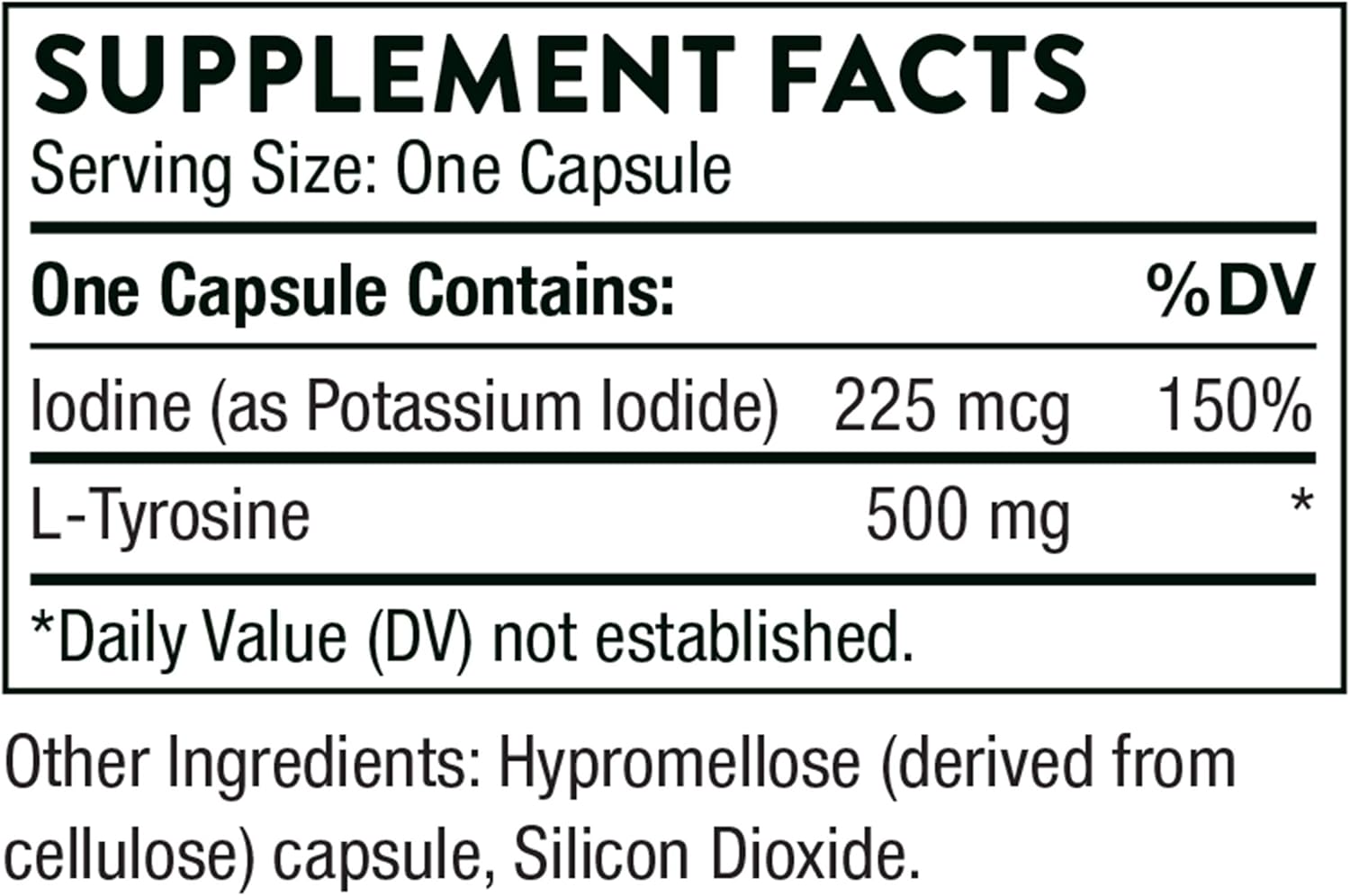 Thorne Iodine & Tyrosine - Mineral and Amino Acid Support for Healthy Thyroid Function - 60 Capsules