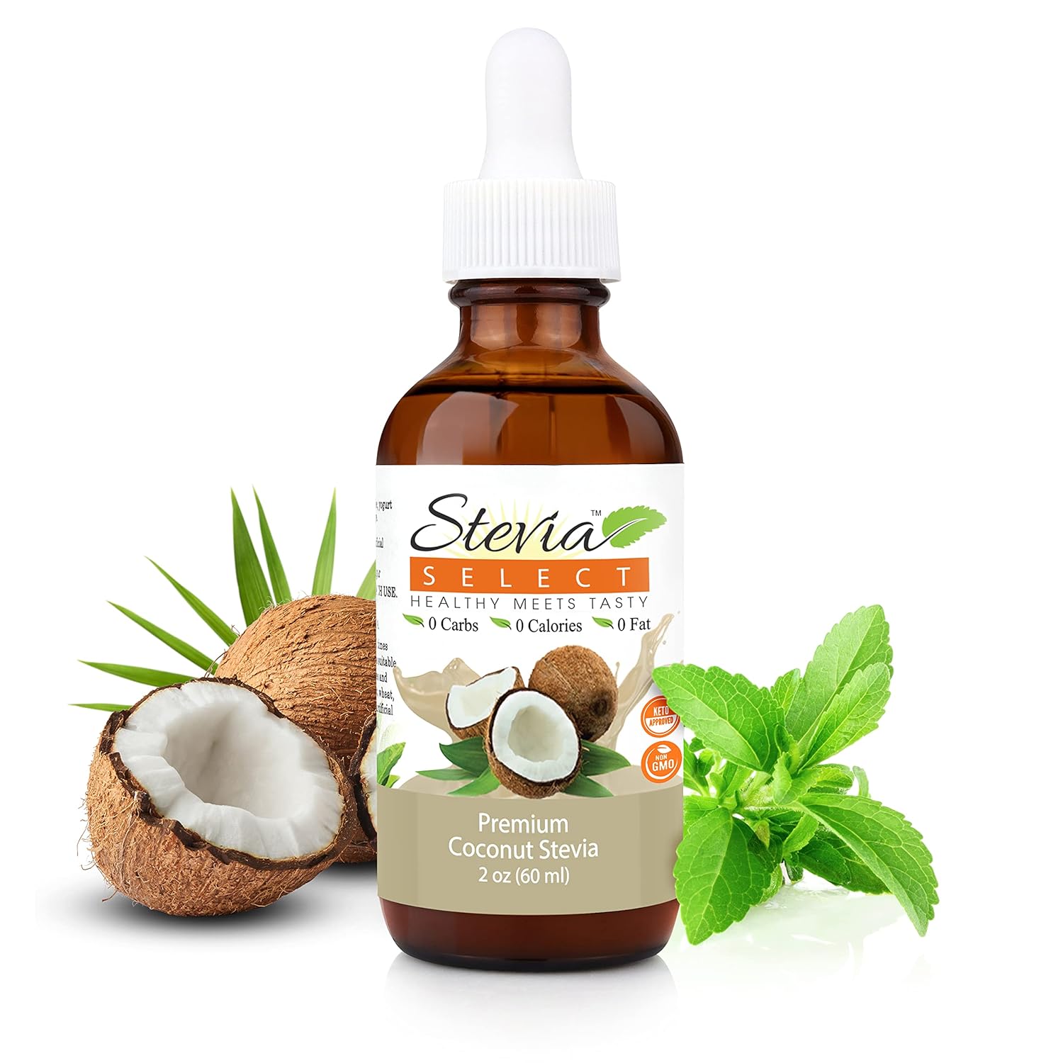 Stevia Select Coconut Extract Stevia Water Flavor - Zero Calorie Sweetener - All Natural Liquid Stevia Water Enhancer - Keto Sugar Stevia Liquid - Keto Sweetener & Sugar Alternative 2 Oz