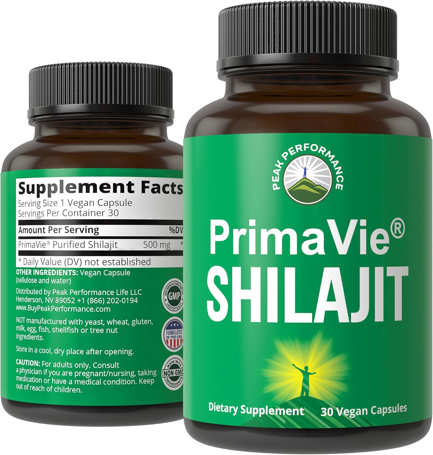 Primavie® Purified Shilajit Capsules Made With Pure Shilajit Powder. Clinically Tested Natural Supplement With 40+ Trace Minerals, Fulvic Acid. Tablets Support Mitochondria + Brain Function