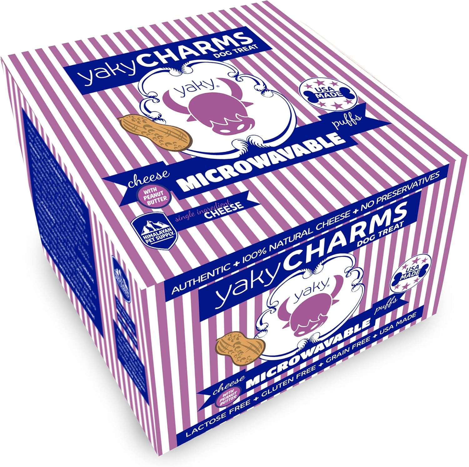 Himalayan Dog Chew YakyCharms Peanut Butter Popcorn Dog Treats | Dog Training, Treats for Dogs, 100% Yak Cheese | Microwavable, Gluten, Grain, Lactose Free, USA Made | 12 Pack, White : Pet Supplies