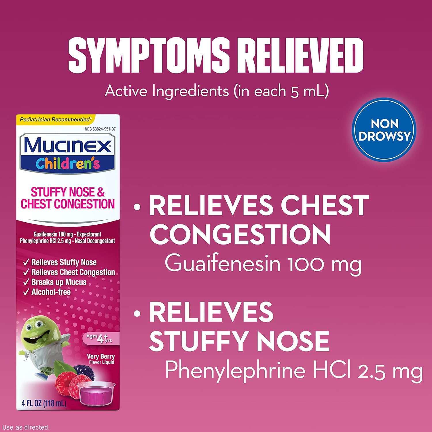 Buy Mucinex Children'S Liquid - Stuffy Nose & Cold Mixed Berry 4 Oz. (Packaging May Vary) On  Free Shipping On Qualified Orders