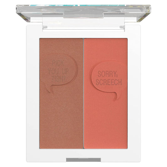 Wet N Wild Saved By The Bell Highlighter + Illuminator Glow Face Duo, Highlighter Makeup Powder, Illumniator Makeup Powder, Cruelty-Free Makeup, Nerd Alert, (1114535)