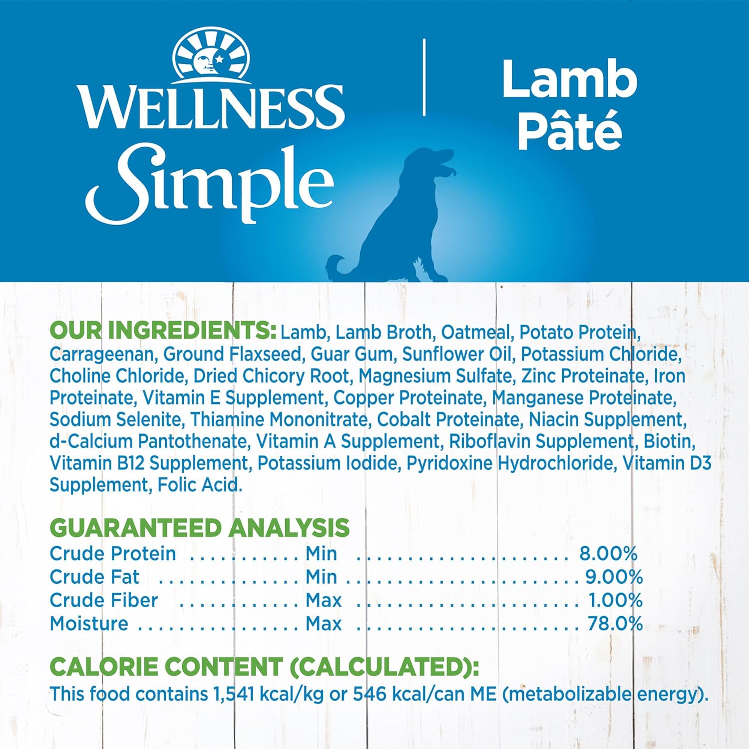 Wellness Simple Natural Wet Canned Limited Ingredient Dog Food, Lamb & Potato, 12.5-Ounce Can (Pack of 12): Dry Pet Food: Pet Supplies: Amazon.com