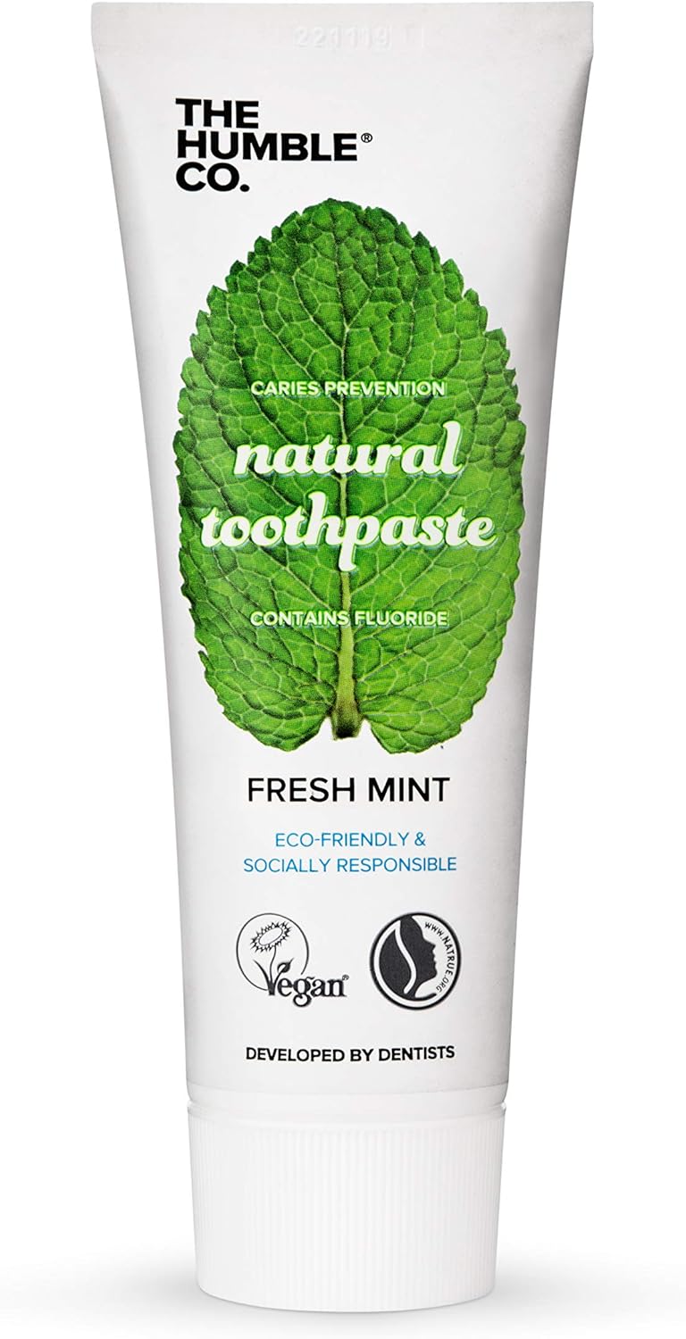 The Humble Co. - Natural Toothpaste - Charcoal - Caries Prevention - Natural Fluoride - Developed By Dentists - Designed In Sweden - Vegan & Cruelty-Free - Eco-Friendly Packaging - 75Ml