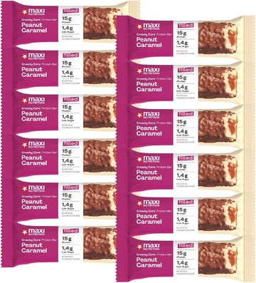 Maxinutrition Creamy Core Protein Bar - Snack - Fat-Free, Low In Sugar - 15G Protein - Strawberry Yoghurt, 186 Kcal Per Serving, 12 X 45G