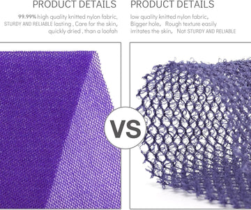 Ujfqbh 3 Pieces African Bath Sponge African Net Long Net Bath Sponge Exfoliating Shower Body Scrubber Back Scrubber Skin Smoother,Great For Daily Use (Purple, Pink,Green)
